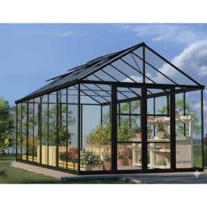 Serre de jardin Aria Crystal Canopia - Structure noire - Panneaux transparents