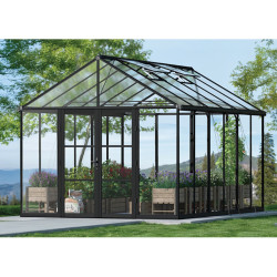 Serre de jardin Aria Crystal Canopia - Structure noire - Panneaux transparents