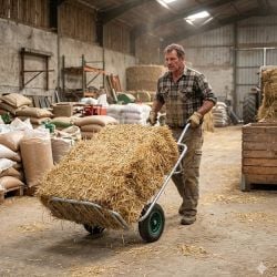 Brouette tubulaire fermière plateau acier galva capacité 200 kg - Roues gonflées