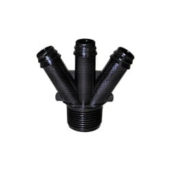 Jonction cannelée, 3 Départs 16mmX3/4"M(100u) Netafim