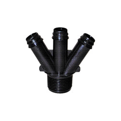 Jonction cannelée, 3 DÉPARTS 20mmX3/4"M(100u) Netafim