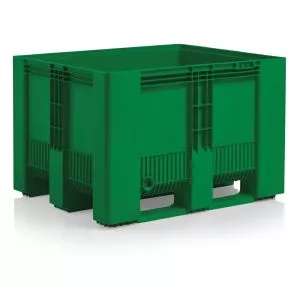 Caisse palette SB3 pleine PE verte 1200x1000x790mm 3 semelles - 610 L Craemer