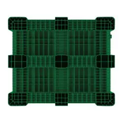 Caisse palette SB3 pleine PE verte 1200x1000x790mm 3 semelles - 610 L Craemer