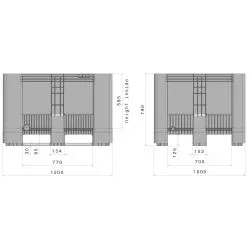 Caisse palette SB3 pleine PE verte 1200x1000x790mm 3 semelles - 610 L Craemer