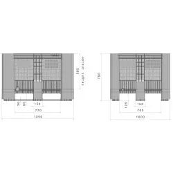 Caisse palette SB3 ajourée PE gris-clair 1200x1000x790mm 3 semelles - 610 L Craemer