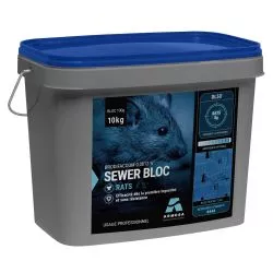 Rodonticide rats & souris Sewer bloc 100g crochet Armosa - Seau 10 kg
