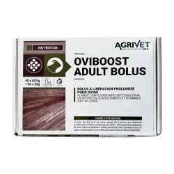 Oviboost Adult Bolus spécial ovins, avec vitamines Agrivet - Boîte de 40 bolus