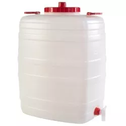 Tonnelet rectangulaire Qualité Alimentaire avec robinet - Volume 5 à 100 L