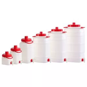 Tonnelet rectangulaire Qualité Alimentaire avec robinet - Volume 5 à 100 L