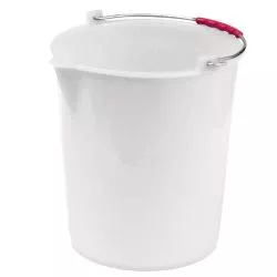 Seau Alimentaire Blanc 12L avec bec verseur et poignée confort