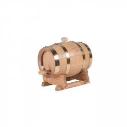 Fûts en chêne verni Allary avec robinet, cerclage laiton - 1 à 5 litres