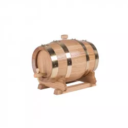 Fûts en chêne verni Allary avec robinet, cerclage laiton - 1 à 5 litres