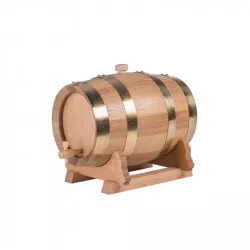 Fûts en chêne verni Allary avec robinet, cerclage laiton - 1 à 5 litres