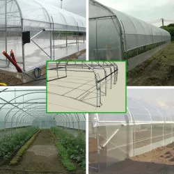 Serre tunnel Pro-Ser Axame, 8 x 10 m, pieds droits AXAMPRO810PEPCPCALE