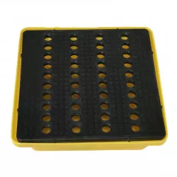 Bacs de rétention jaune Plast'Up, empilable, avec ou sans caillebotis - 30 L