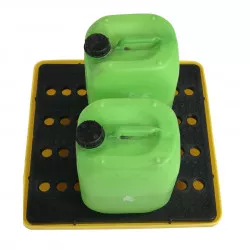 Bacs de rétention jaune Plast'Up, empilable, avec ou sans caillebotis - 30 L