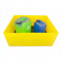 Bacs de rétention jaune Plast'Up, avec ou sans caillebotis - 99 L