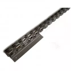 Profilé à crochets 98 cm, inox pour lanière PVC transparente