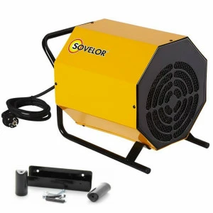 Chauffage mobile électrique C3 Sovelor 230 V air pulsé 3.3 KW + support mur