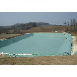 Bâche verte/blanche pour bassin PE 450µ, dim. 8 x 32 m