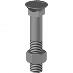 25 boulons (vis + écrou) Ø 12 mm, longueur 70 mm, tête fraisée - Pas 175