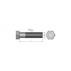 25 boulons (vis + écrou) Ø 12 mm, longueur 70 mm, tête hexagonale - Pas 175