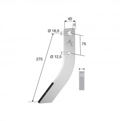 Dent butteuse Amac Universel 70020902 275x40x10 mm