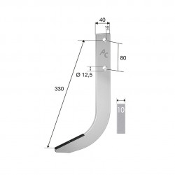 Dent butteuse Struick 330x40x10 mm