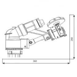 Canon irrigation YK32, secteur ou circulaire Rolland, 2", rayon de 19 à 45 m