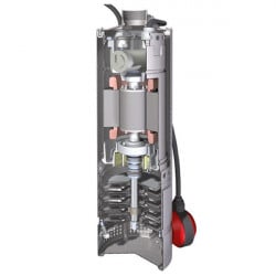 Pompe MXSM 504 Mono avec QM12 Calpeda,5" immergée multicellulaire tout inox pour puits