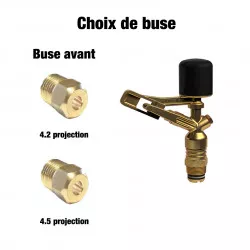 Arroseur laiton circulaire nu 17ATG Rolland, antigel, rayon de 14 à 17,5 m