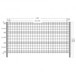 55 panneaux de chantier hauteur 190 cm, longueur 3,50 m