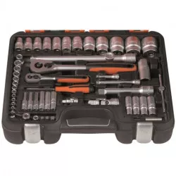 Coffret de douilles 1/4" - 1/2" et clés mixtes Bahco S910, 92 accessoires