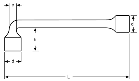 Clé à pipe contre-coudée bahco