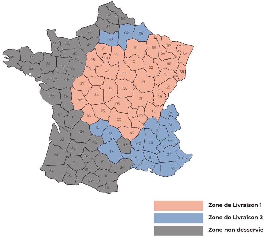 Départements français desservis Rollgazon